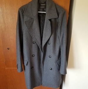 Wool Grey/gray overcoat